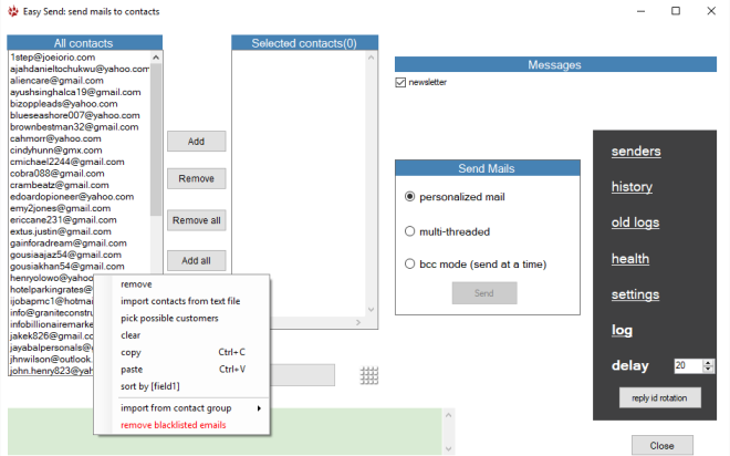 sort emails based on filter